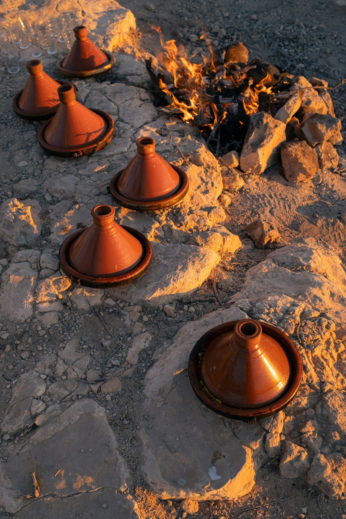 Tagine pots on the beach at Tamraght, Morocco