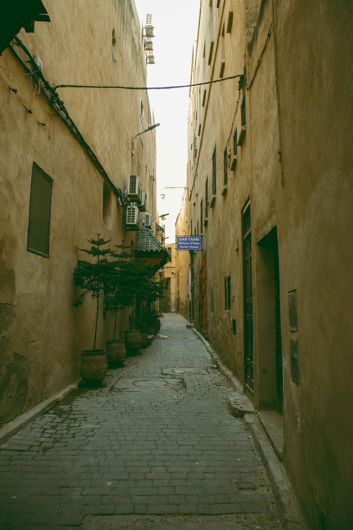 Narrow alleyway in Taghazout village, Morocco